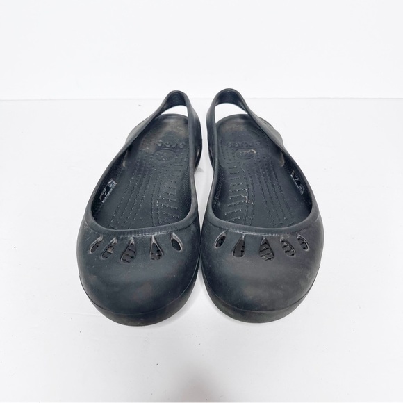Crocs Black Rubber Classic Ballet Flats Size 8 Women’s - Picture 3 of 5